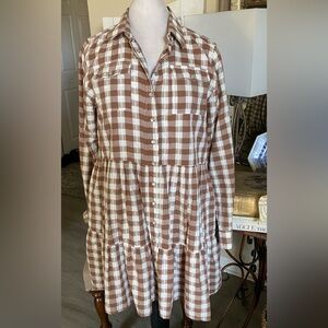 Sale/ The Shirt Check tiered dress L